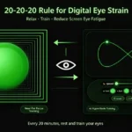 20-20-20 rule for digital eye strain combined with near-far focus training and figure eight eye muscle training